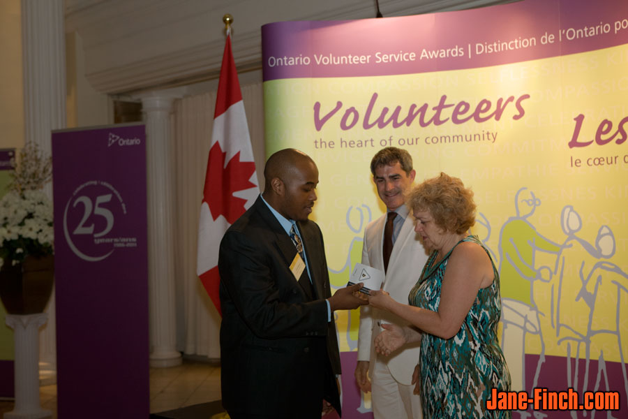 Chris receives the 2011 Ontario Volunteer Service Award from the Ministry of Citizenship and Immigration