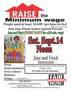 Raise the Minimum Wage Jane-Finch Street Party