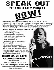 Speak Out! Community Consultation poster