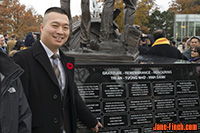 Paul Nguyen at the Boat People Monument