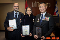 Recipients of the 2025 National Ethnic Press and Media Council of Canada Award: Jeremy Grimaldi, Thanh Tam and Paul Nguyen.