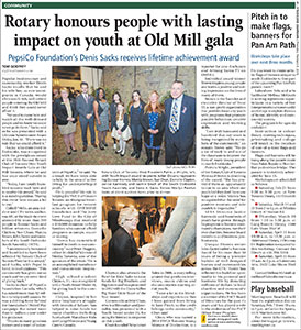 Etobicoke Guardian - PepsiCos Denis Sacks honoured by Rotary with lifetime achievement award